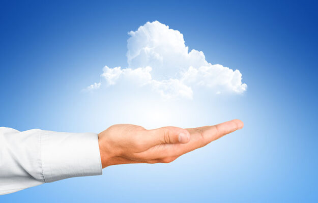 Cloud computing concept with copy space