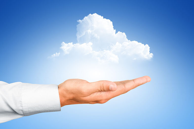 Cloud computing concept with copy space