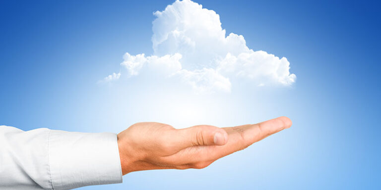 Cloud computing concept with copy space