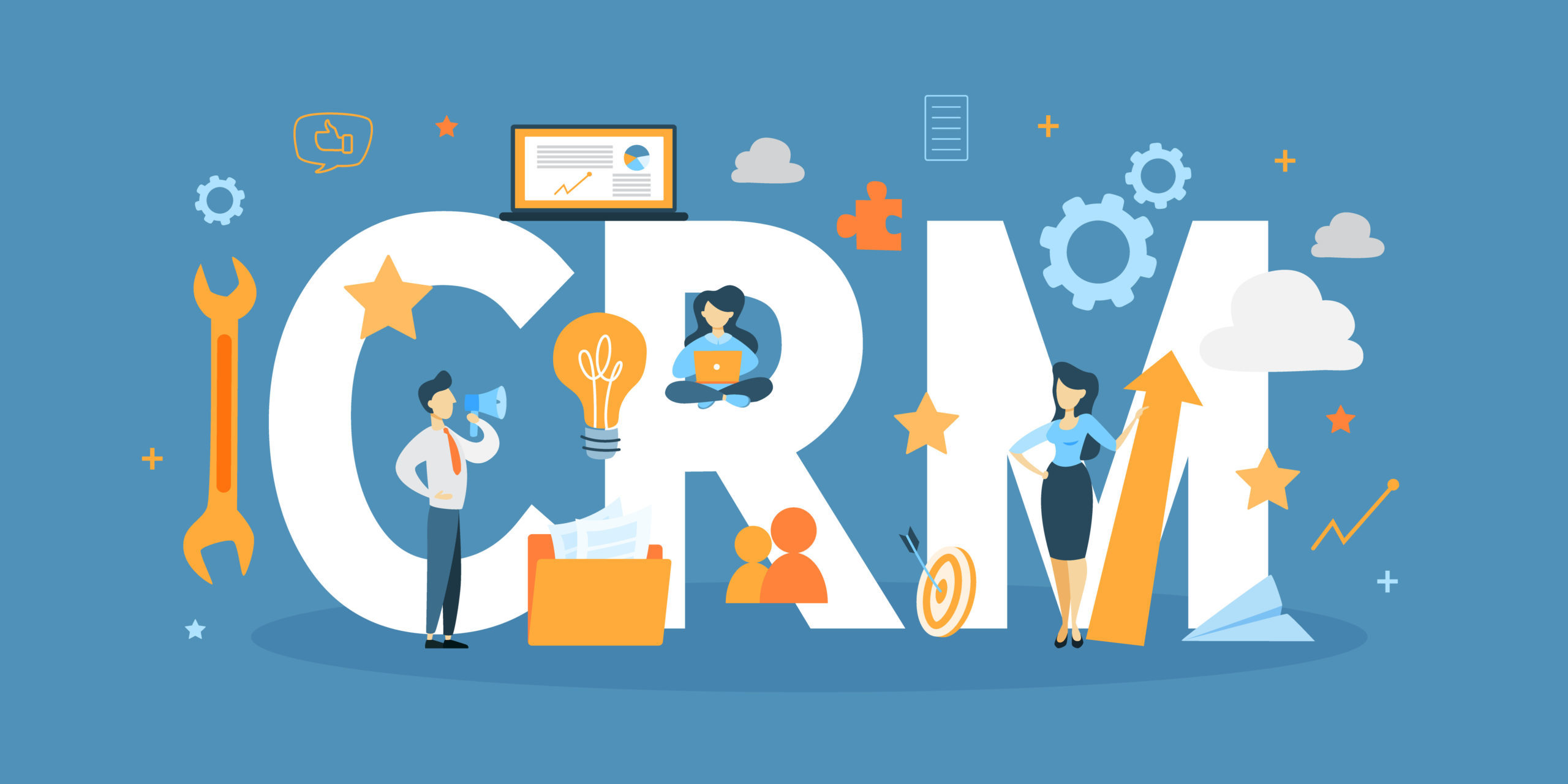 CRM concept illustration.