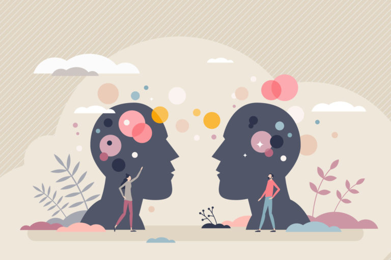 Empathy and emotional connection or support for couple tiny pers