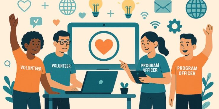 nonprofit technology nonprofit volunteers and program officers enjoy technology progress